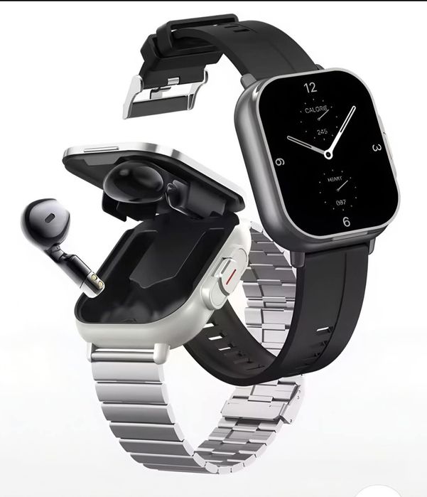 Inteligentny zegarek męski 2w1 ze słuchawkami Smartwatch nowy