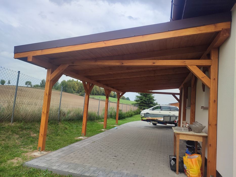 Wiata taras garażowa samochodowa ogrodowa altana drewniana