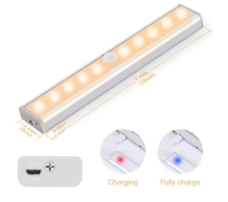 Oświetlenie szafki LED z czujnikiem ruchu,