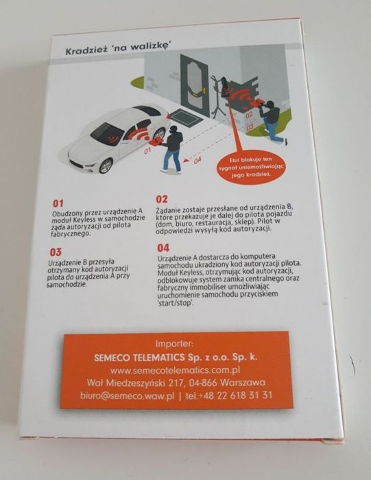 Bloker sygnału, etui na kluczyk,