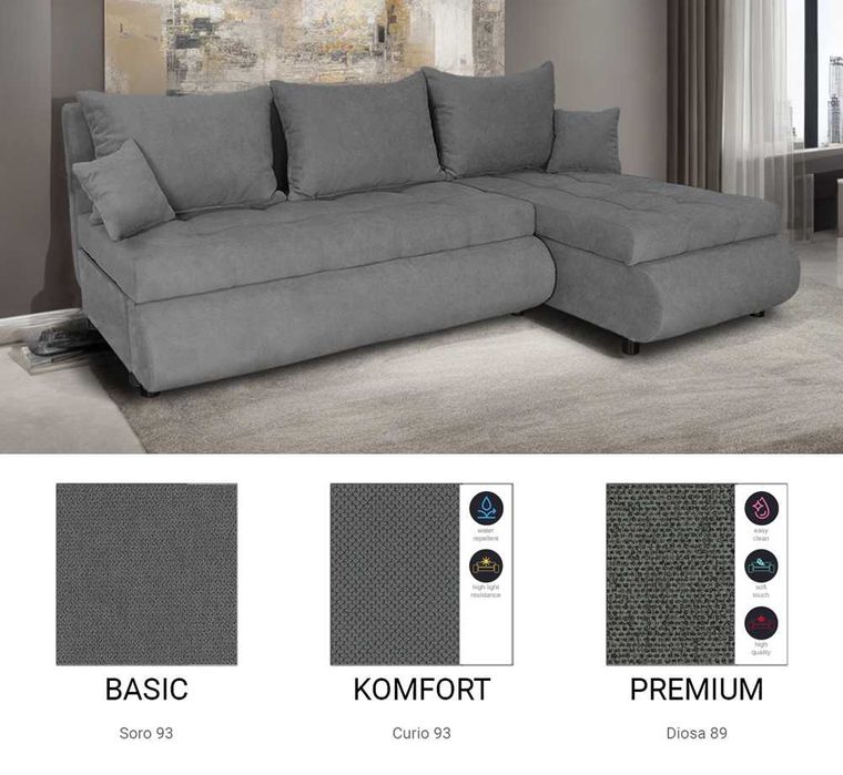 Narożnik z funkcją spania Nela / Różne kolory / Raty / SZYBKA DOSTAWA!