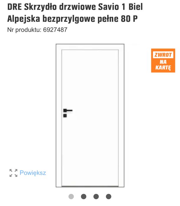 Drzwi bezprzylgowe białe 80 prawe DRE