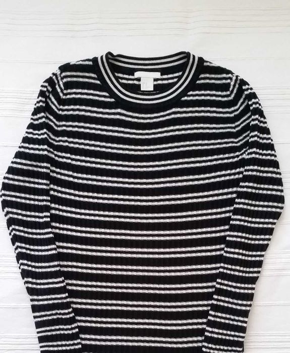 XS 34 S 36 H&M bdb długa sukienka w paski tuba bawełna wiskoza