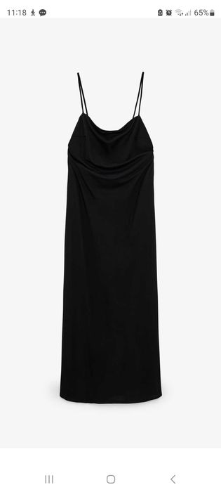 Nowa czarna sukienka bez pleców na ramiączka ZARA 36 S