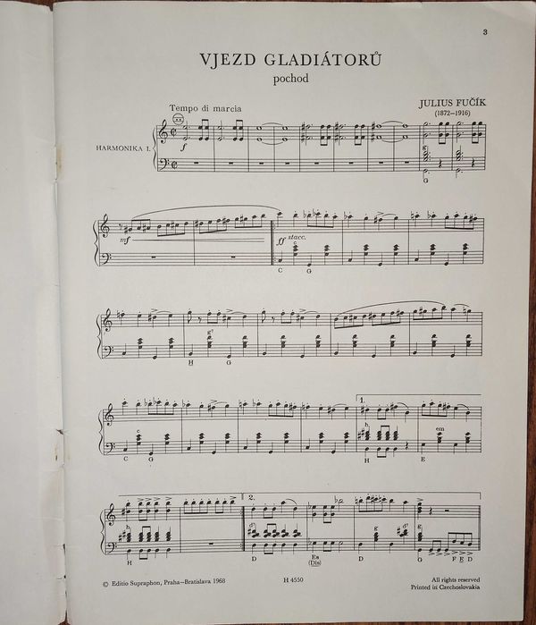 Harmonikovový repertoár 78 - Julius Fučík