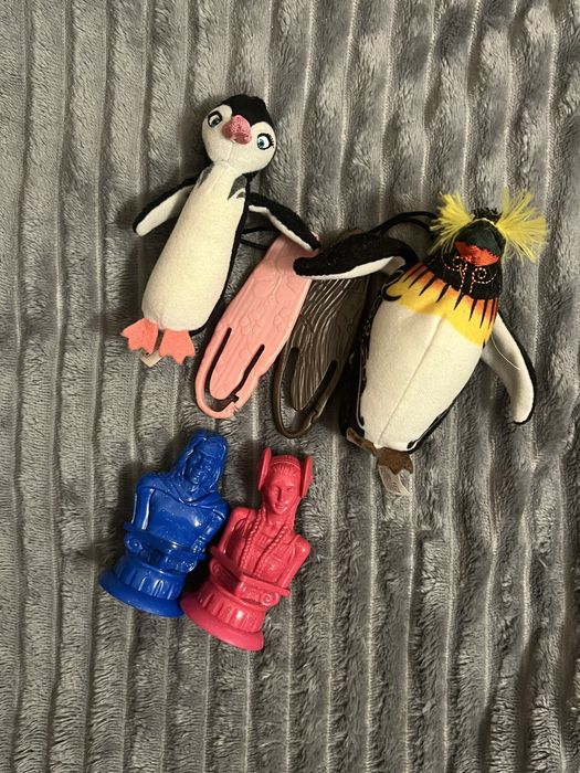 Игрушки Макдональдс Лови Волну пингвины Астерикс и Обеликс печати