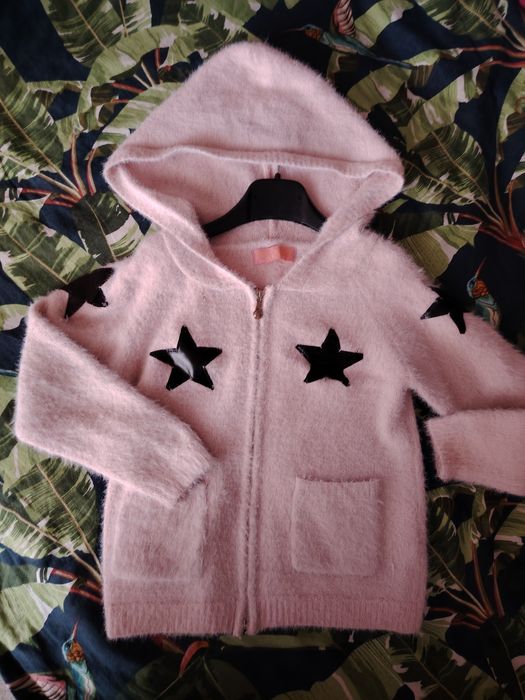 Кофта теплая с капюшоном  девочке 3-4года Альпака с капюшоном