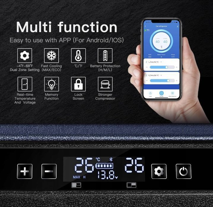 Lodówka Samochodowa Aobosi Tww55 55 L 12/24 V Od -20 Do 20