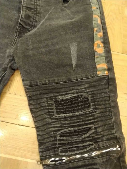 Джинсы узкие (пояс 44)-серые рваные от Zara man (34) + графитовые Brave Soul