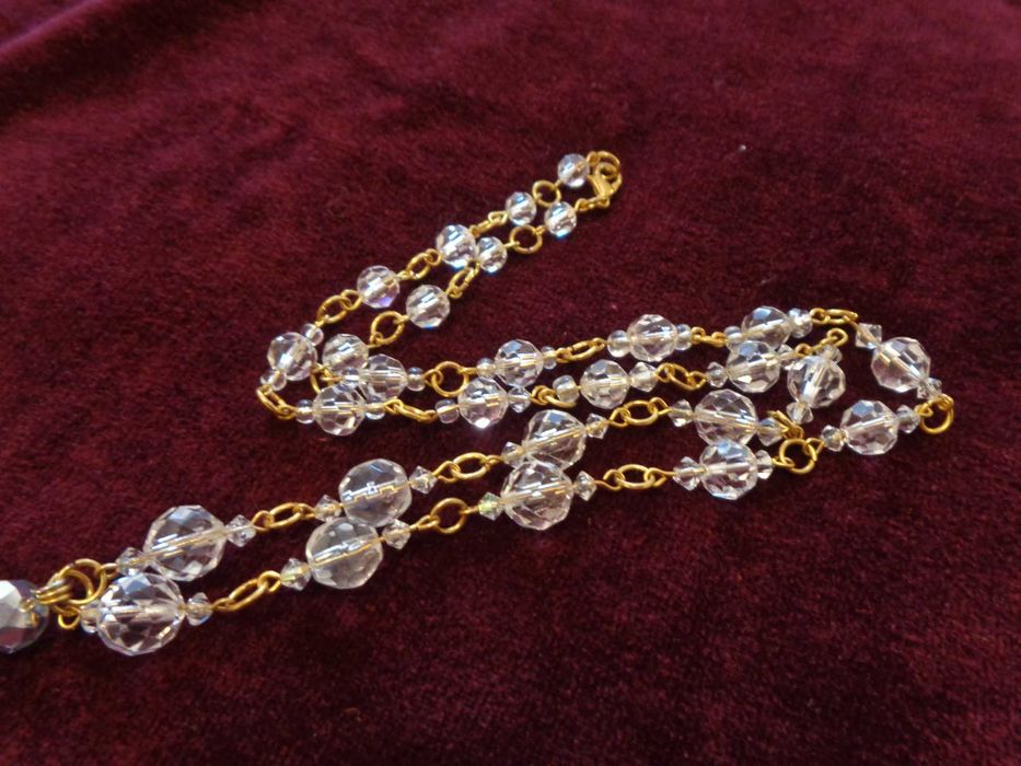 кулон намисто чеськ кришталь вінтаж стан нов 70см+7см кулон