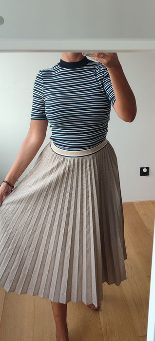 Koszulka bluzka pólgolf rozciągliwa S 36 w paski