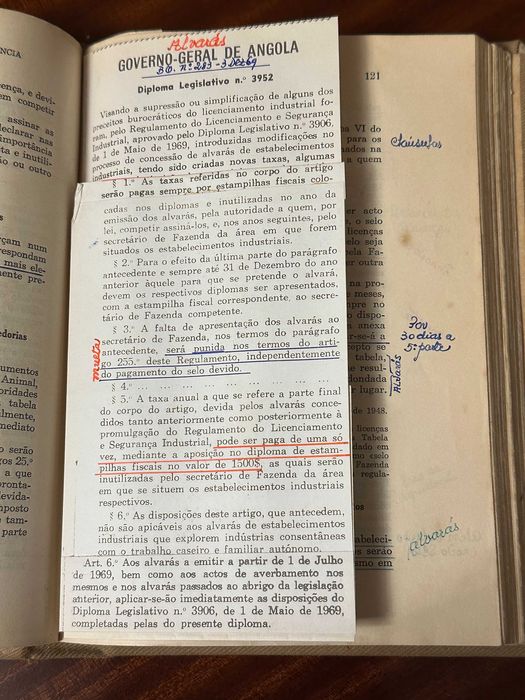 O IMPOSTO DO SELO E DE ASSISTÊNCIA - ANGOLA 1951 -Regulamento e Tabela