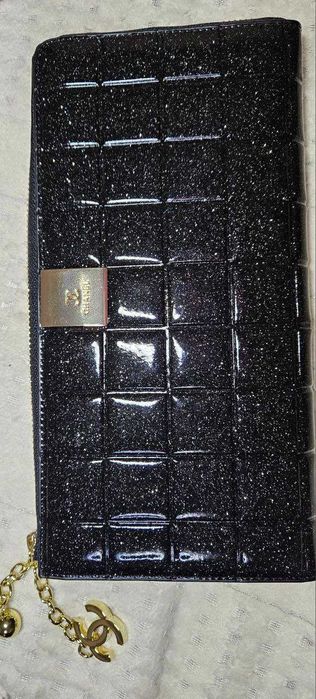 Клатч у стилі Chanel | чорний лак | вечірня сумка