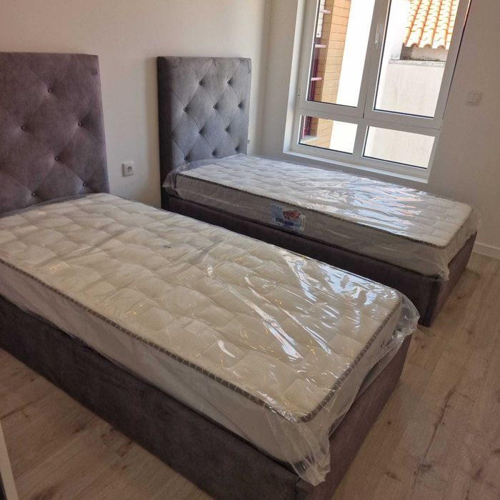 Camas de Solteiro Estofadas de Luxo 199€ - Disponíveis em Várias Cores! 190x90m! topp de Gama Novas Direto Da Fabrica