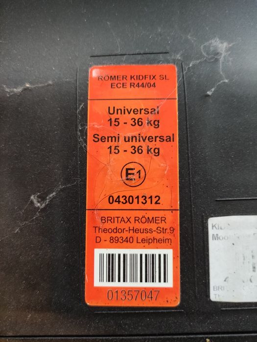 2x  foteliki samochodowe britax romer kidfix  15-36