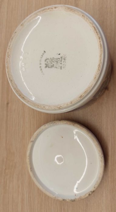 Piękna cukiernica fajansowa Włocławek – klasyka PRL, kobalt