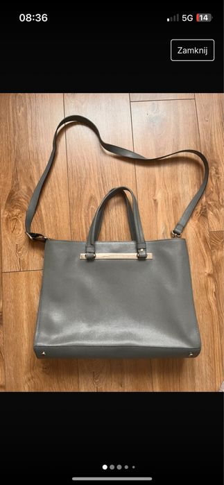 Skórzana szara torebka topowej marki Bohoboc