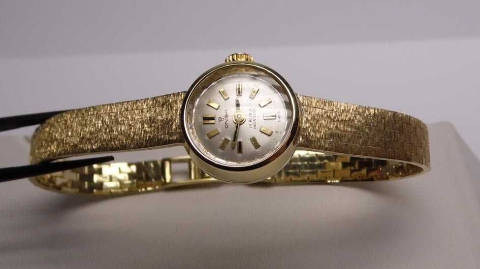 Złoty zegarek z bransoletką Onsa vintage.