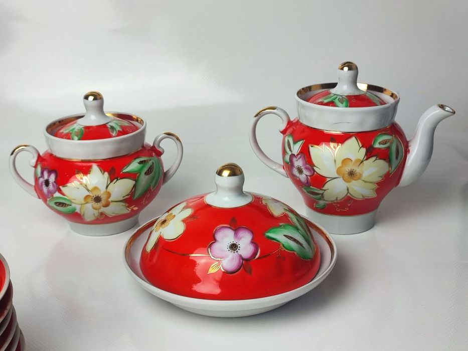 Zestaw porcelanowy do herbaty Baranówka 70-ch lat