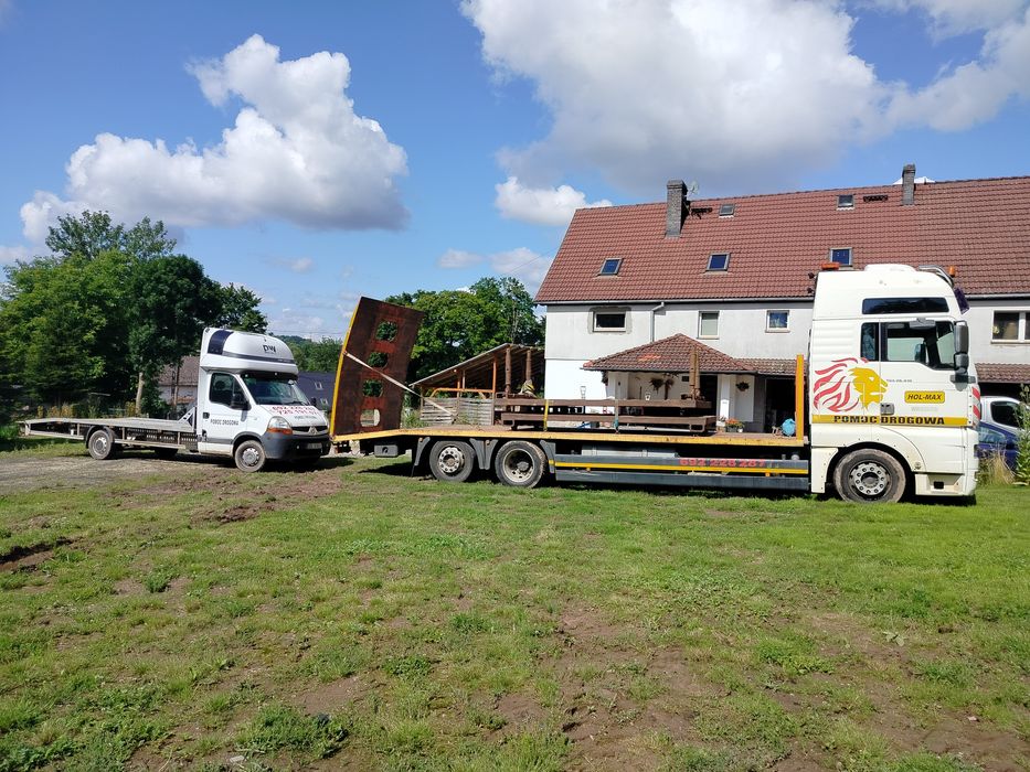 Pomoc drogowa, autolaweta 24h laweta niskopodwozie  transport maszyn