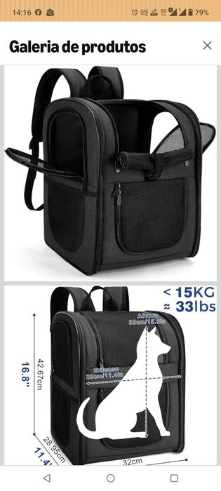 Mochila de Transporte para animal