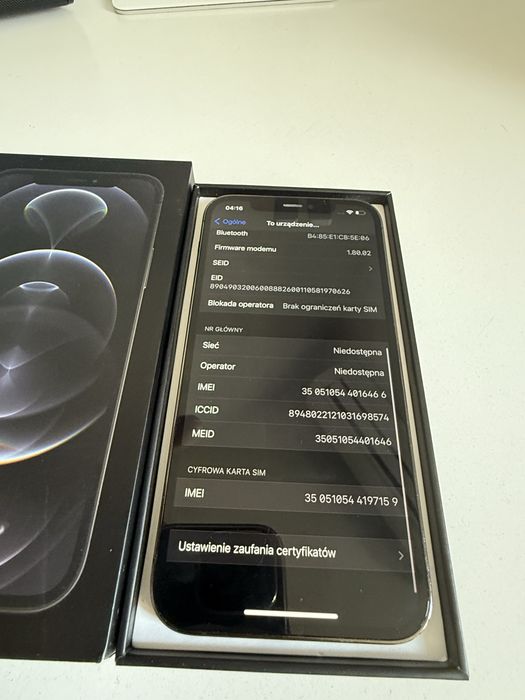 iPhone 12 Pro 128gb Grafit Unikat IOS 14 Oryginalna Bateria 95%
