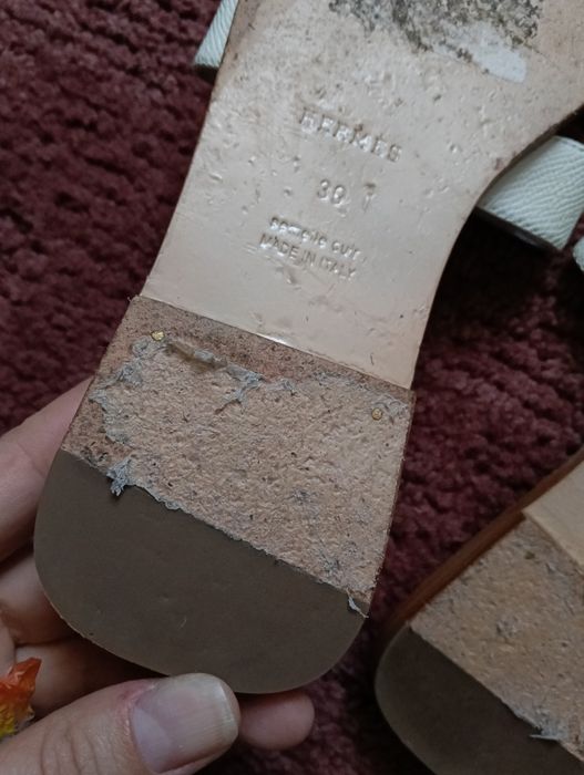 Шльопанці HERMES шкіряні