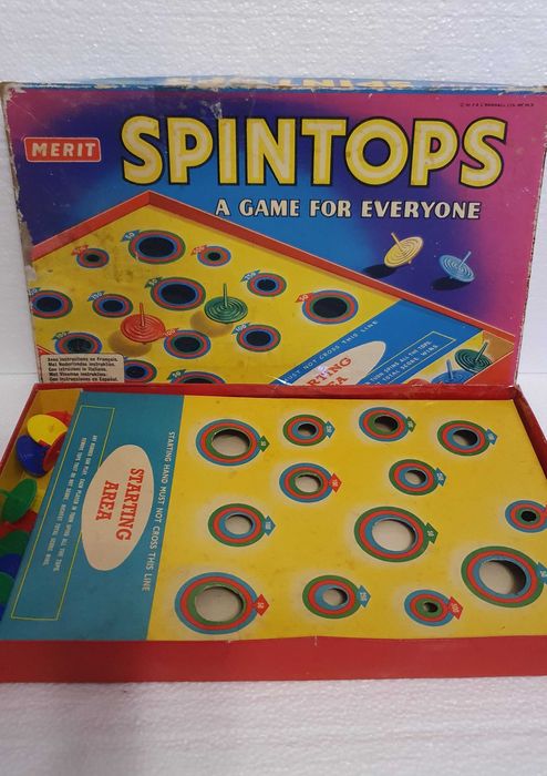 Jogo de tabuleiro SPINTOPS - Merit - Majora - Anos 60 - RARO