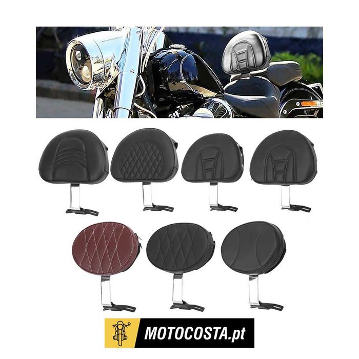Encosto Condutor Harley Softail de 2007 a 2017 - Couro PU Preto