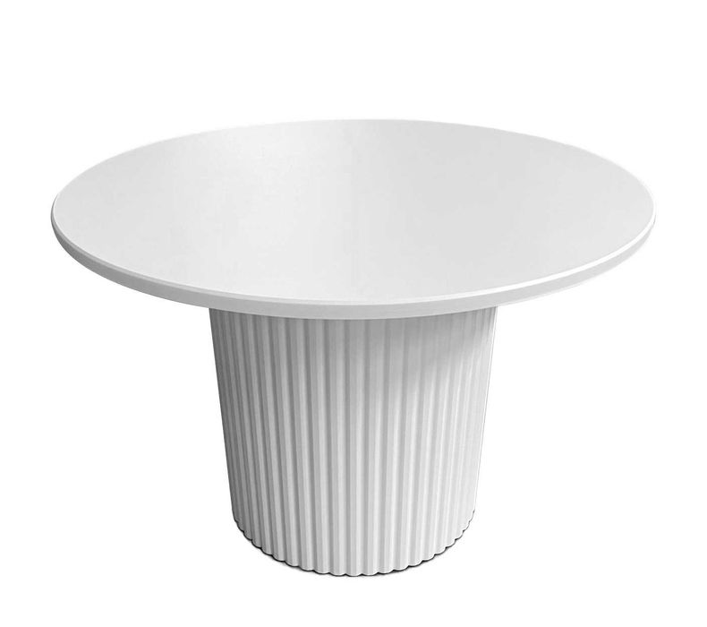 Stół okrągły z ryflowaną podstawą