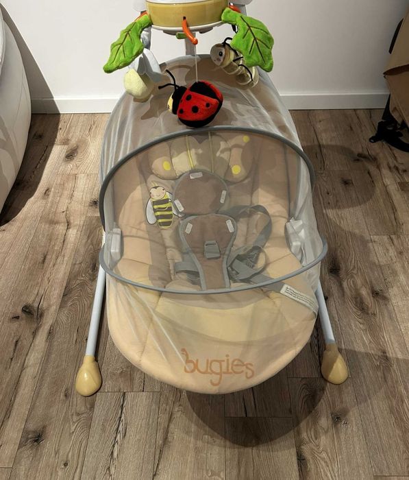 Caretero BUGIES Beżowy - Huśtawka / bujaczek elektryczny dla dziecka