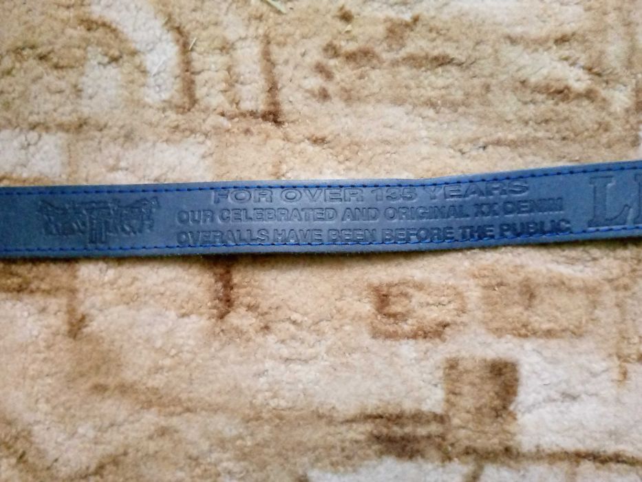 Oryginalny pasek Levis USA skóra niebieski