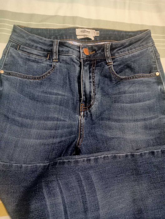 Calças de ganga azuis Slim Fit da Quebramar