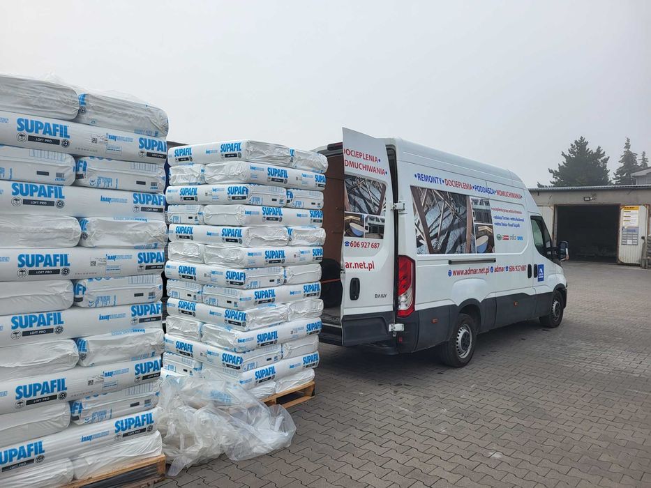 Ocieplenia izolacja  wdmuchiwana wełną celulozą stropodachy naprawy