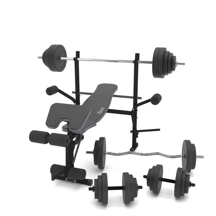 Лава Для Жиму WCG 0055 + Приставка Скотта Набір STRONG штанга 128 КГ