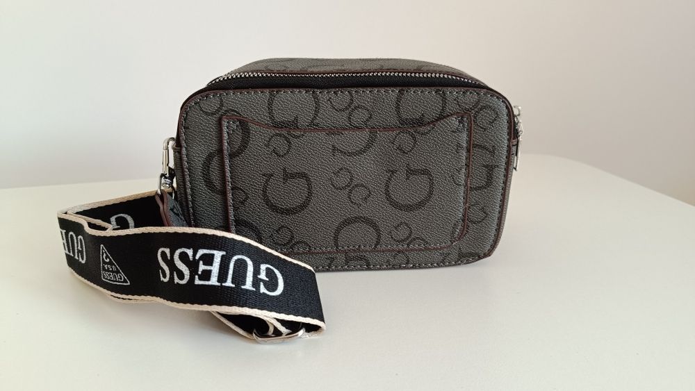 Сумка гес Guess сіра через плече