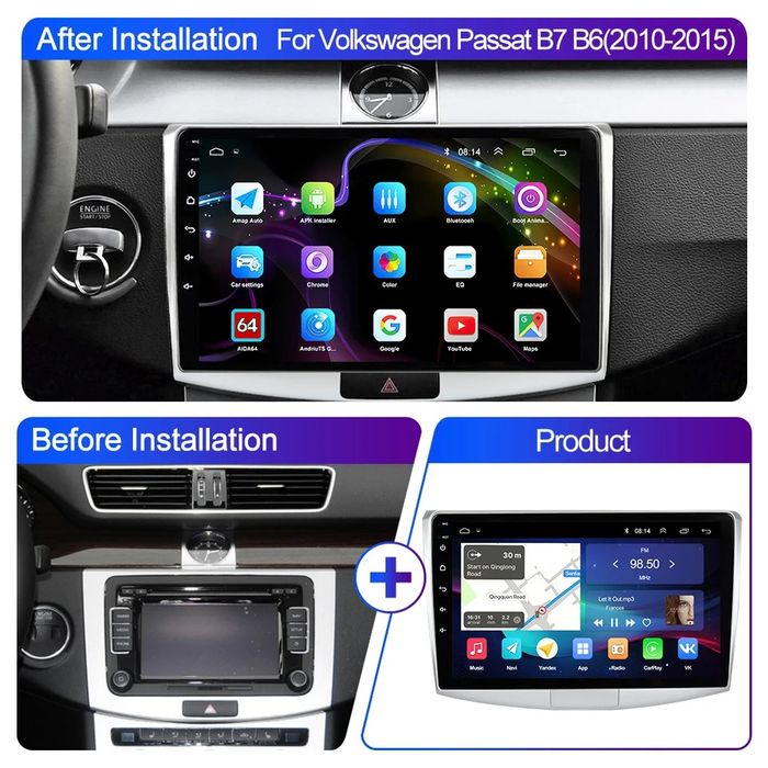 Штатна магнітола 6/128 GB VW Passat B6 B7 CC Volkswagen  Android avto Carplay