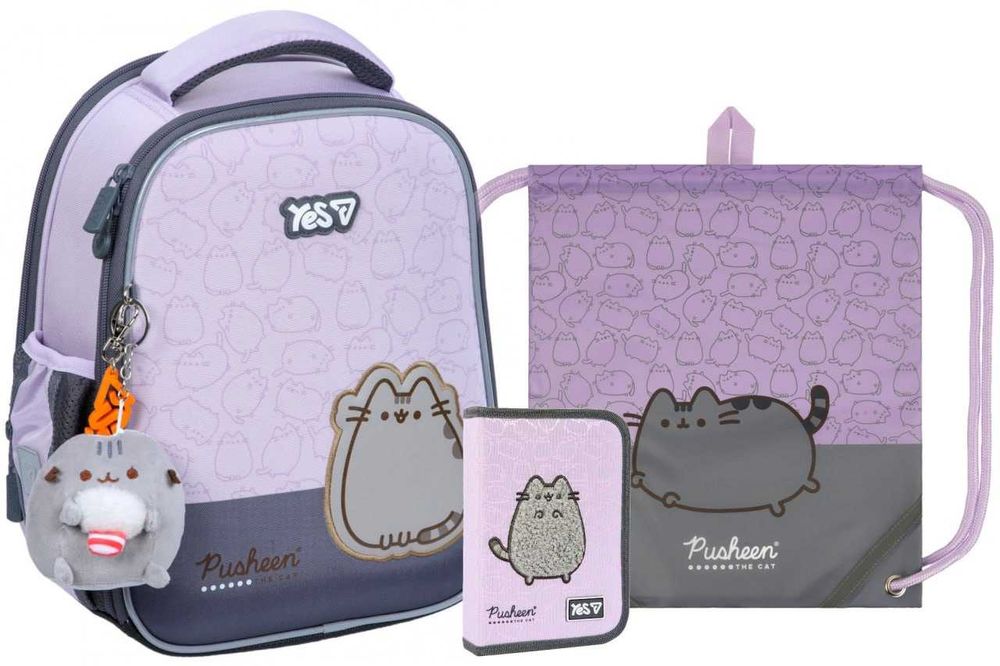 Набір шкільний Yes Pusheen (рюкзак каркасний ,сумка,пенал)