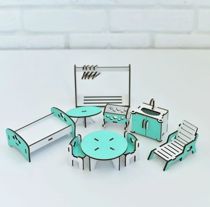 Ляльковий будинок з меблями МIНI Дача +шпалери кукольный домик лол