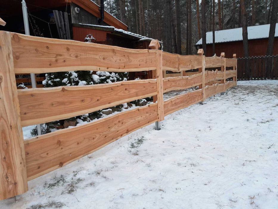 Płot ranczo, płot drewniany, ogrodzenie drewniane