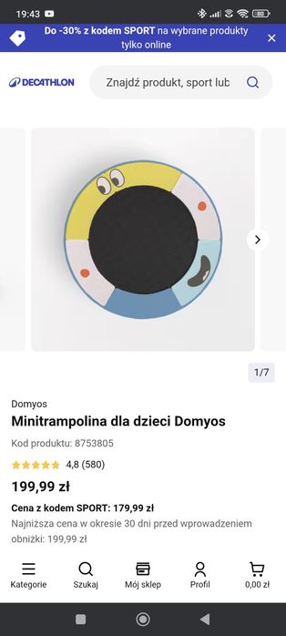 Minitrampolina trampolina  dla dzieci Domyos