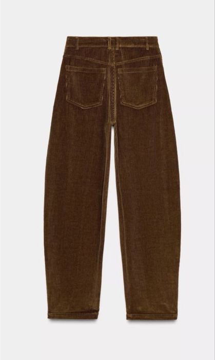 вельветові штани balloon fit з кишенями zara