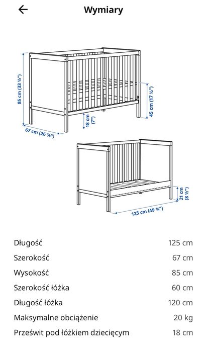Łóżeczko Ikea Sundvik