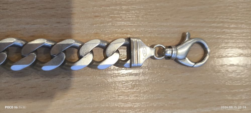 Srebrna bransoletka męska 60gr/22cm