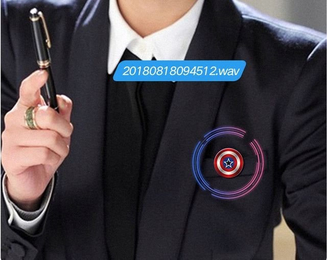 MINI UKRYTY DYKTAFON Nagrywanie Klips Przypinka