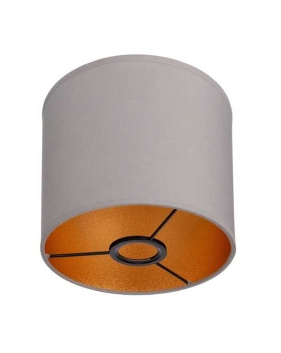 NOWY Abażur klosz lampy walec szary złoty środek 20 cm