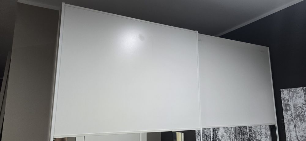 TYLKO Drzwi przesuwne 2 x 75 cm  białe/ lustro PASUJĄ do DWÓCH szaf IKEA PAX 75 X 236 CM