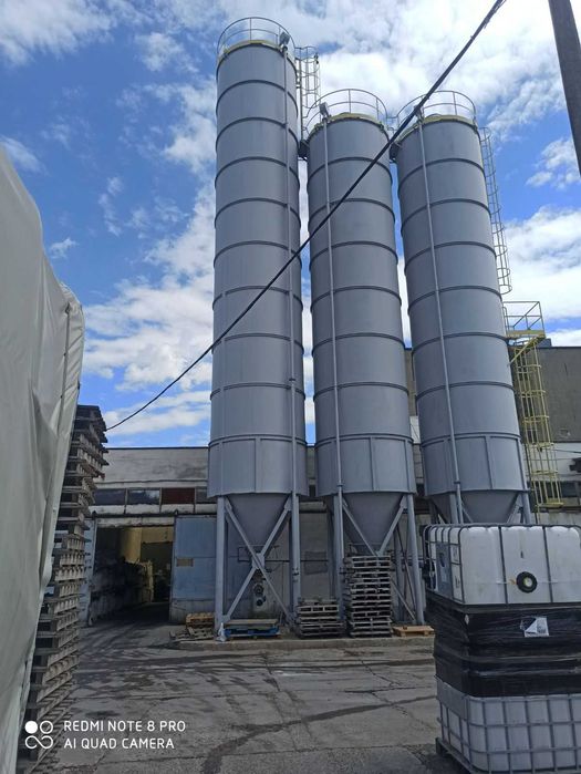 Silos 100 ton zbiornik cement wapno popiół 80m3, węzeł betoniarski