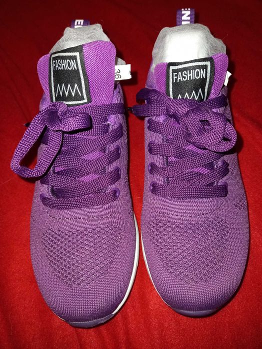 Sapatilhas roxas, tecido respirável, sola amortecida 36 - Nice Fashion