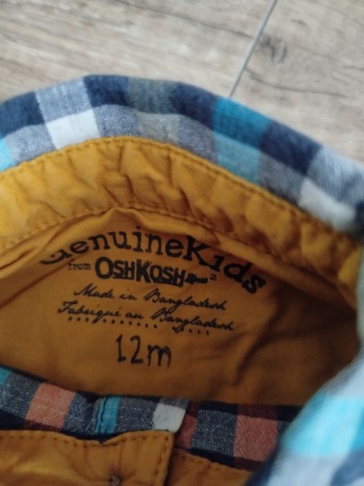 Zestaw koszula w kratę, rozmiar 80